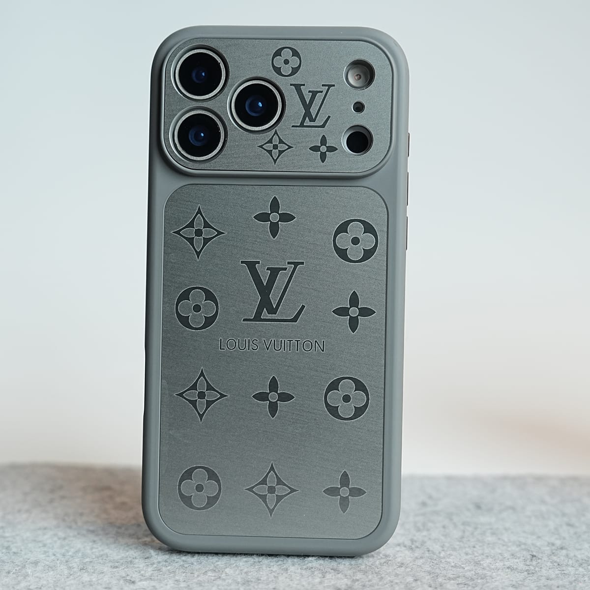 FRATO iPhone 17 Series 17 Pro Max / Gray iPhone 17 Series Premium Monogram Protective Case with Raised Camera Bezel & Slim Fit