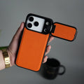 iPhone 17 Series Metal Camera Cap Stand Case Cover | ORANGE