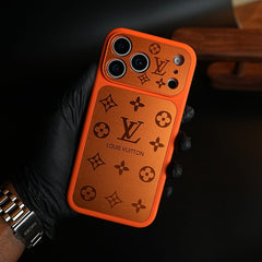 FRATO iPhone 17 Series 17 Pro / Orange iPhone 17 Series Premium Monogram Protective Case with Raised Camera Bezel & Slim Fit