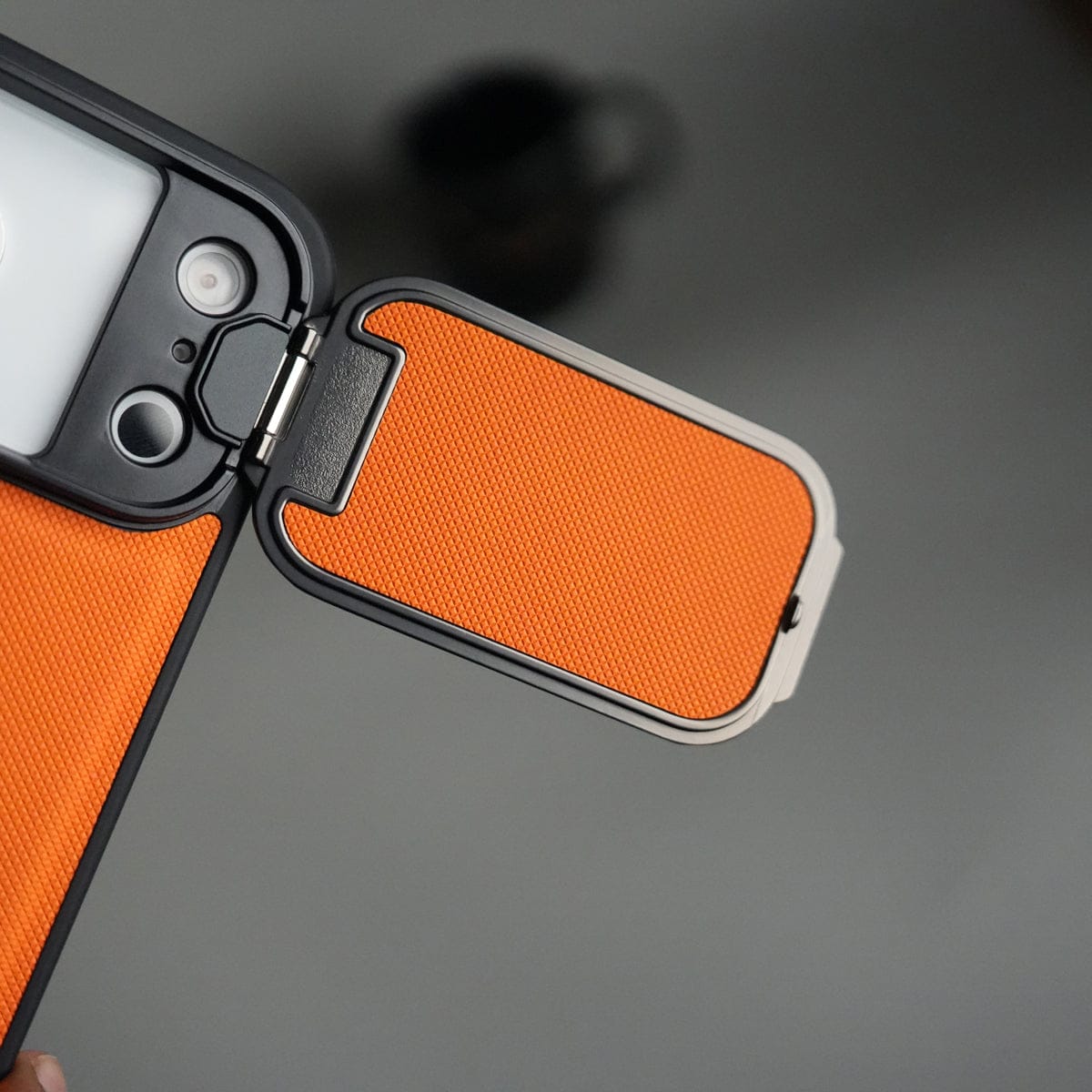 iPhone 17 Series Metal Camera Cap Stand Case Cover | ORANGE