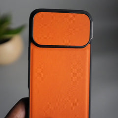 iPhone 17 Series Metal Camera Cap Stand Case Cover | ORANGE