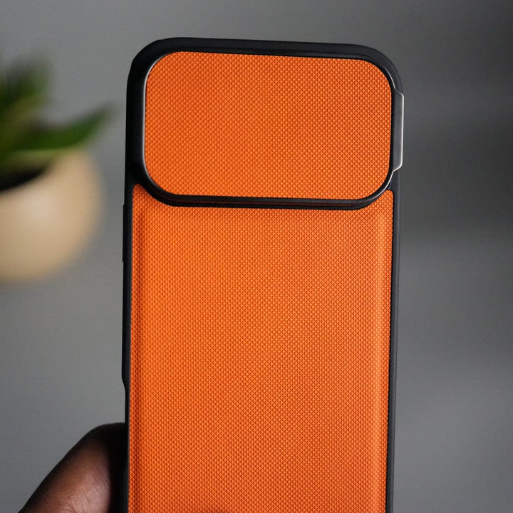 iPhone 17 Series Metal Camera Cap Stand Case Cover | ORANGE