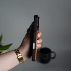 iPhone 17 Series Metal Camera Cap Stand Case Cover | ORANGE