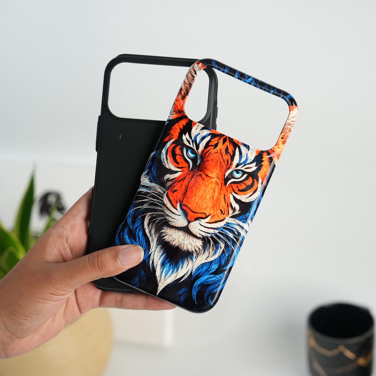 iPhone Tiger Face HD Glossy Double layer Tough Cover