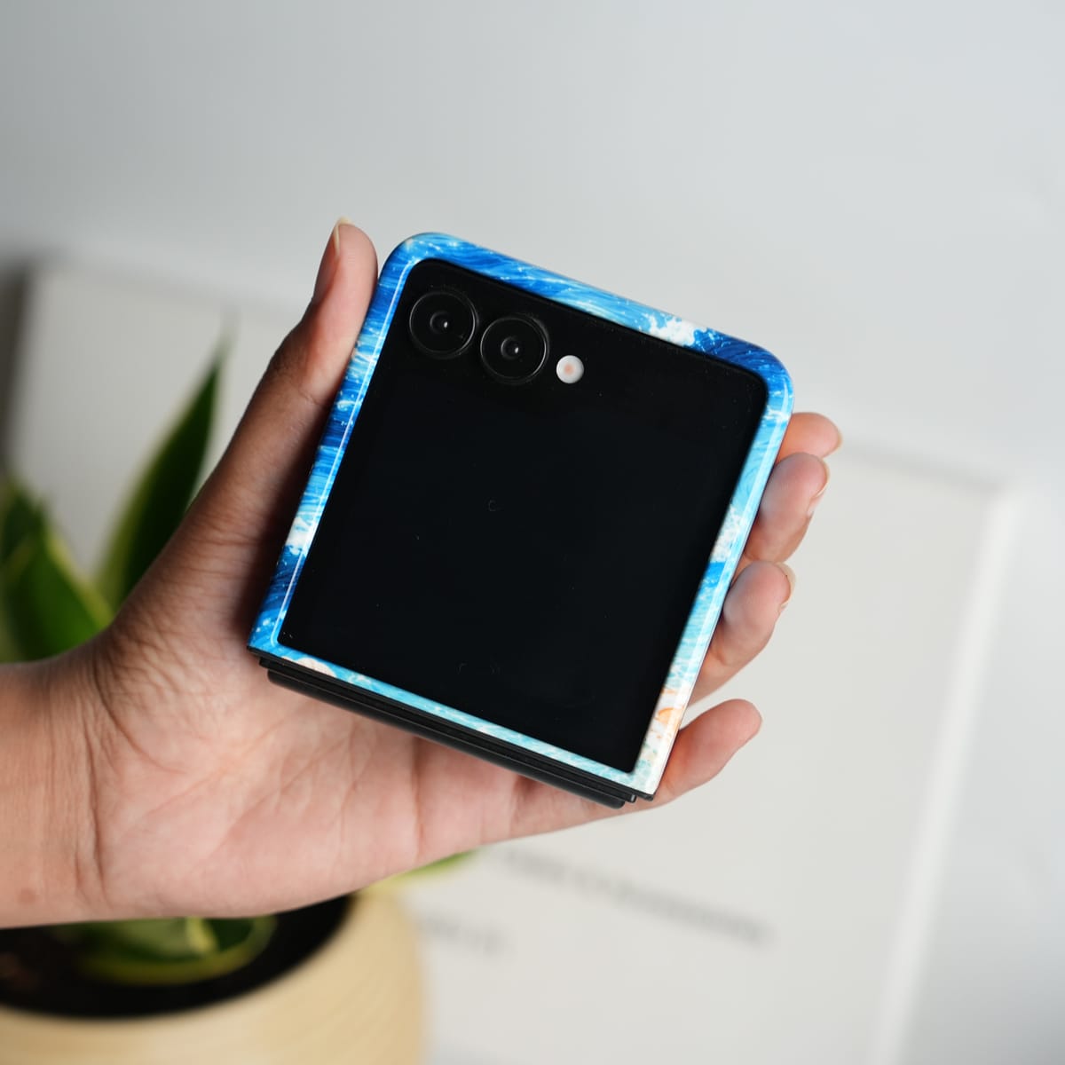 Galaxy Z Flip Series Ocean Breeze HD Glossy Double layer Tough Cover