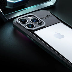 FRATO luxury Case iPhone 15 Series Airbag Shockproof Cyber Series Bumper Shell Case Cover (Black)