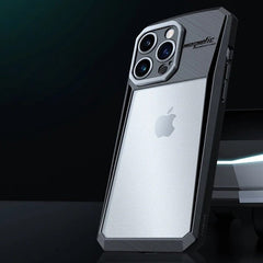 FRATO luxury Case iPhone 15 Series Airbag Shockproof Cyber Series Bumper Shell Case Cover (Black)