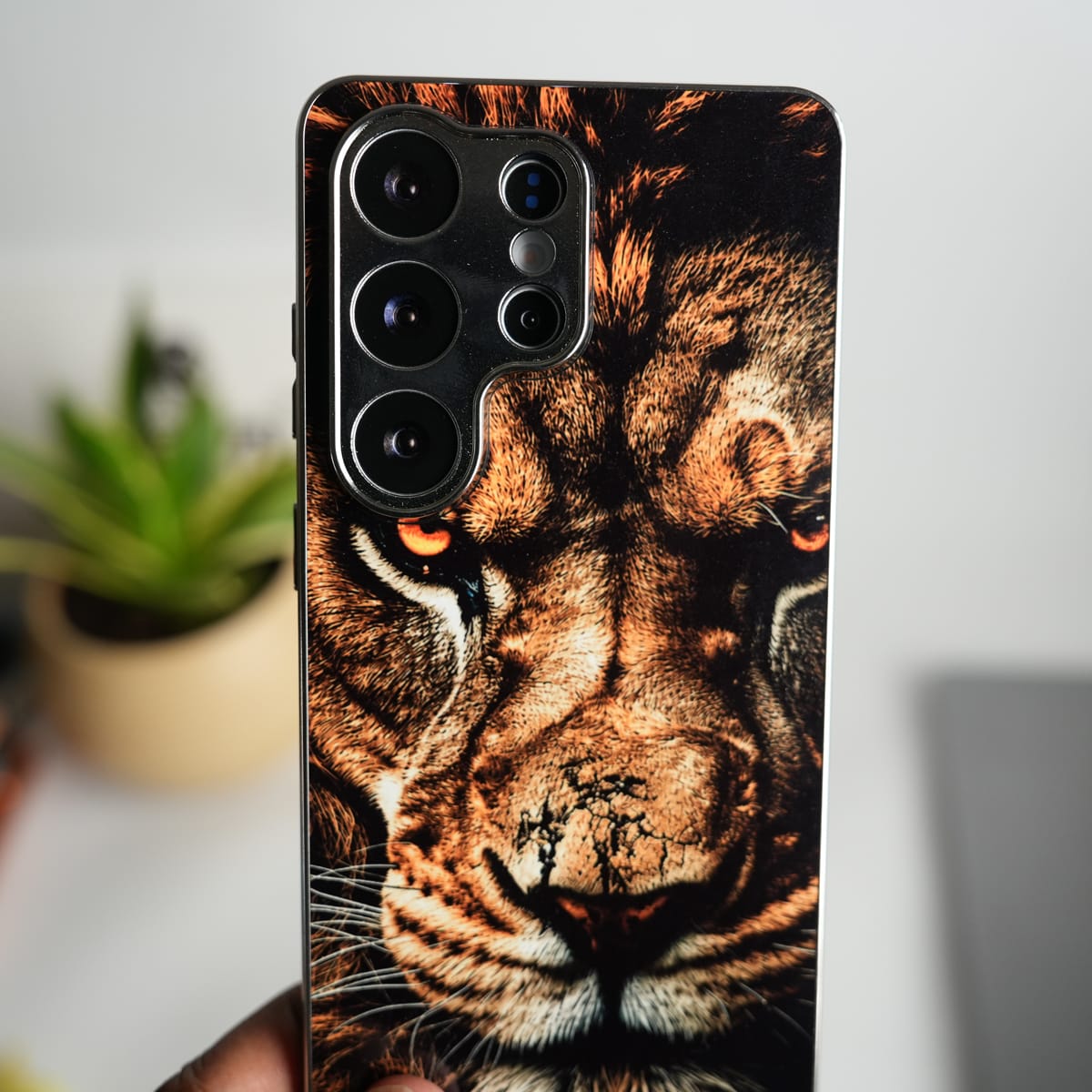 Galaxy Ultra Series Lion Face Chrome Plated Case