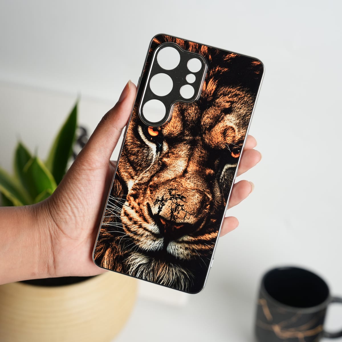 Galaxy Ultra Series Lion Face Chrome Plated Case
