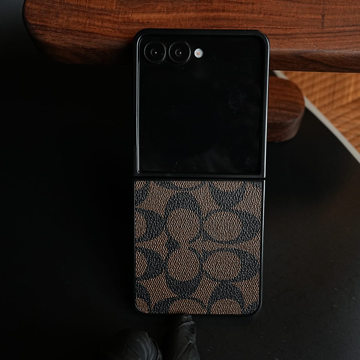 Luxury Leather Monogram Pattern Case For Samsung Galaxy Z Flip 8 | Slim Designer Back Cover
