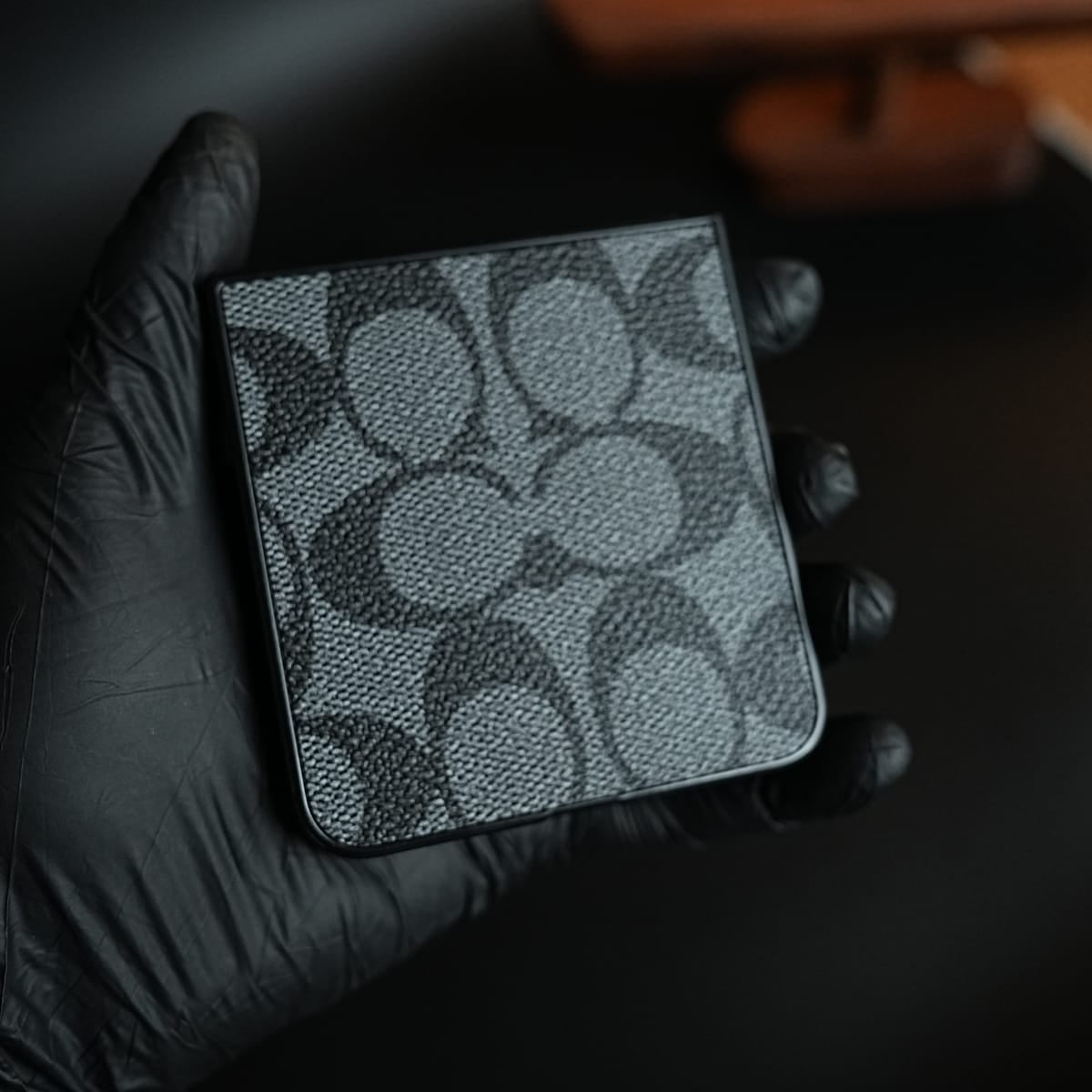 Luxury Leather Monogram Pattern Case For Samsung Galaxy Z Flip 8 | Slim Designer Back Cover