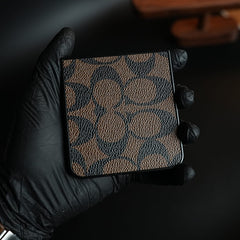 Luxury Leather Monogram Pattern Case For Samsung Galaxy Z Flip 8 | Slim Designer Back Cover