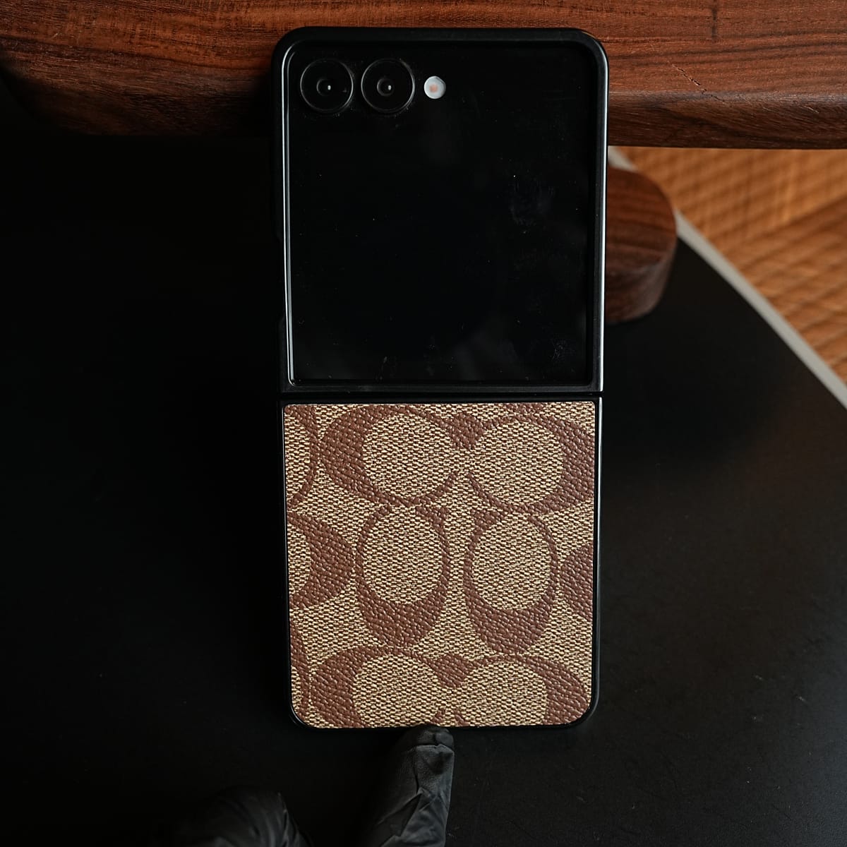 Luxury Leather Monogram Pattern Case For Samsung Galaxy Z Flip 8 | Slim Designer Back Cover