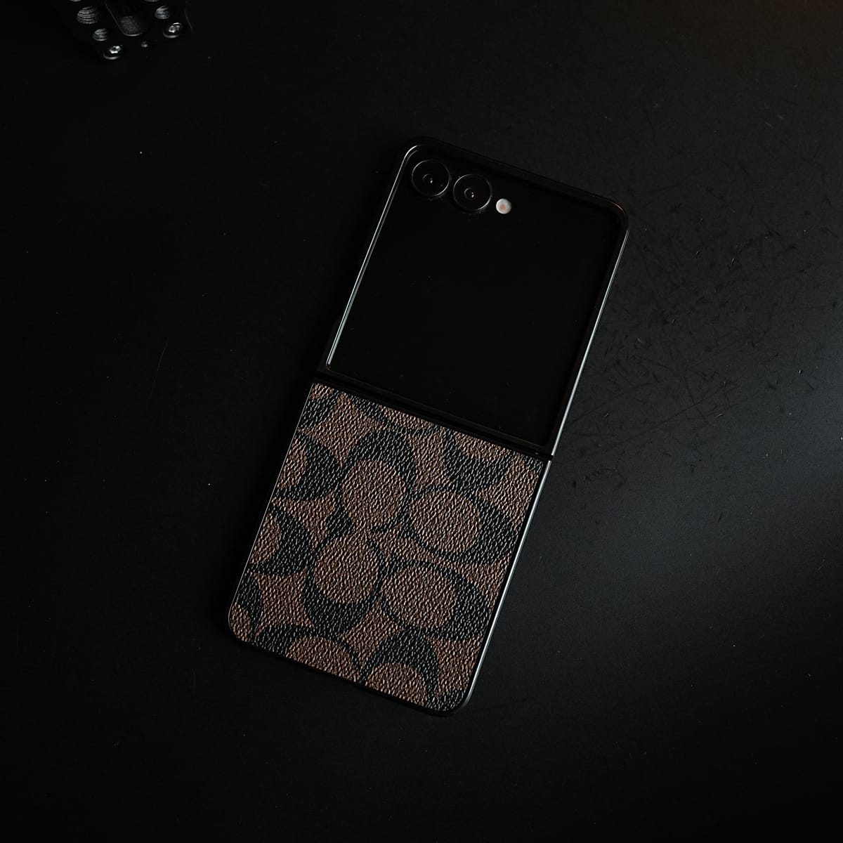 Luxury Leather Monogram Pattern Case For Samsung Galaxy Z Flip 8 | Slim Designer Back Cover