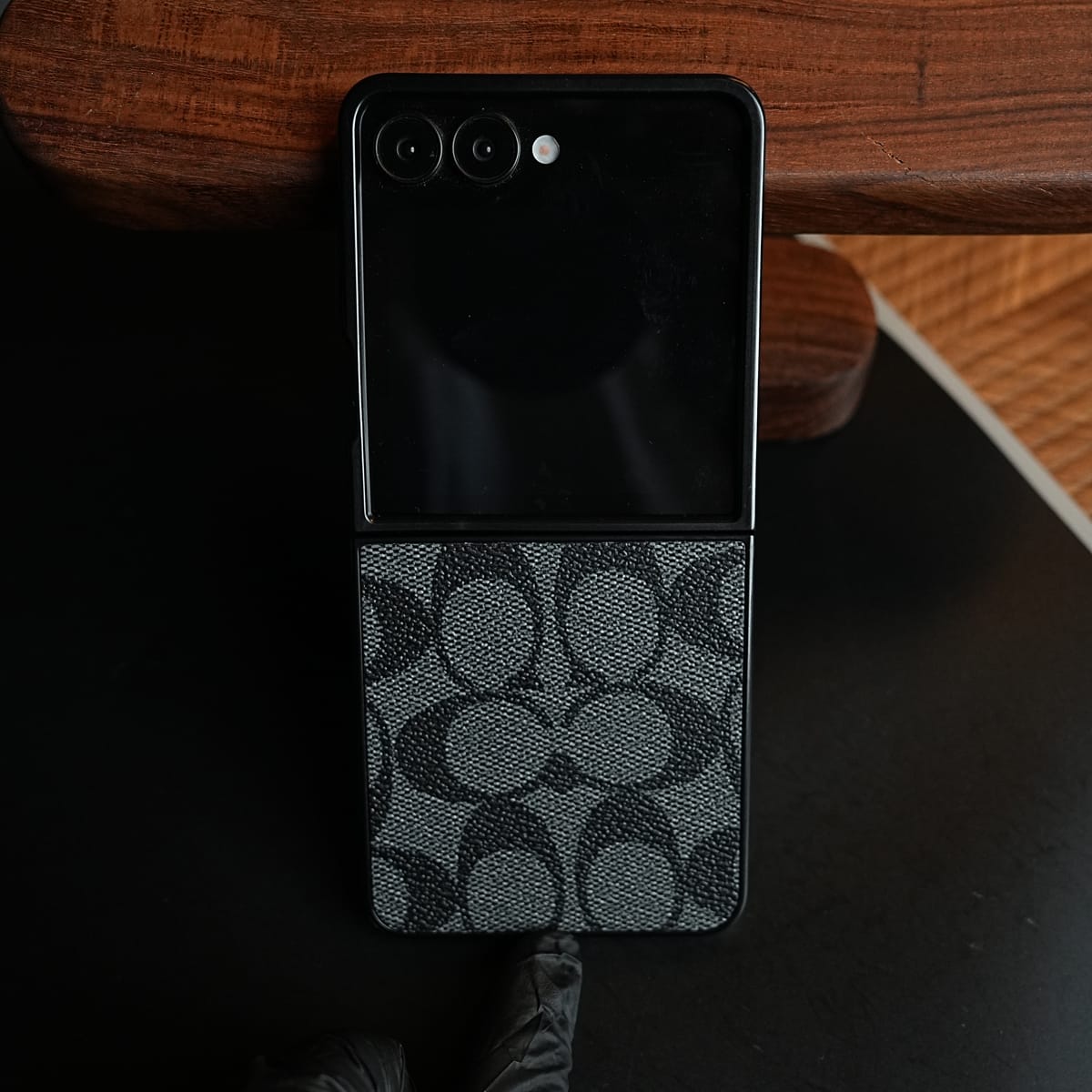 Luxury Leather Monogram Pattern Case For Samsung Galaxy Z Flip 8 | Slim Designer Back Cover