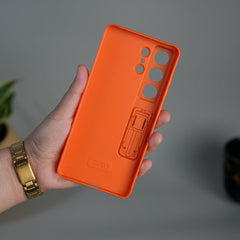 FRATO Samsung S26 Ultra Galaxy S26 Ultra Leather Texture Case with Folding Stand & Camera Protection | Shockproof Slim Cover
