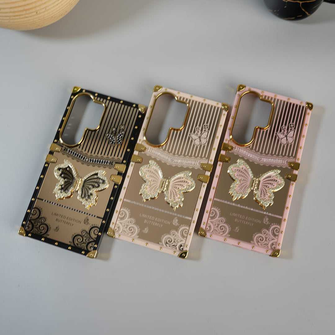 FRATO Samsung S26 Ultra Galaxy S26 Ultra Luxury Butterfly Case | Trunk Frame Cover with 3D Butterfly | Premium Limited Edition Design