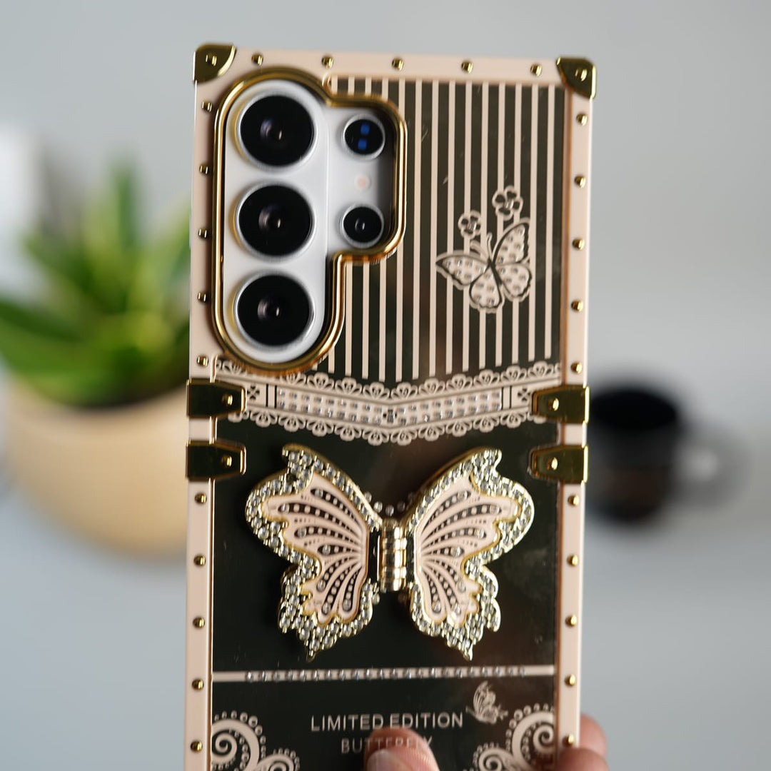 FRATO Samsung S26 Ultra Galaxy S26 Ultra Luxury Butterfly Case | Trunk Frame Cover with 3D Butterfly | Premium Limited Edition Design