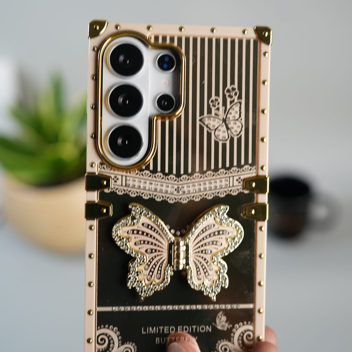 FRATO Samsung S26 Ultra Galaxy S26 Ultra Luxury Butterfly Case | Trunk Frame Cover with 3D Butterfly | Premium Limited Edition Design