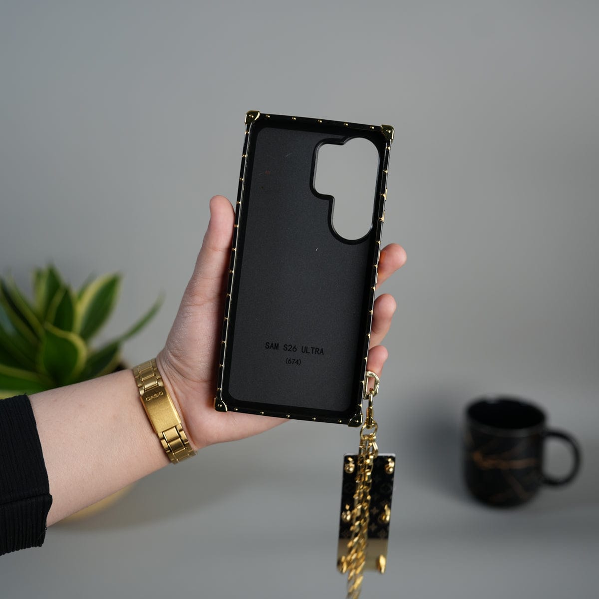 Samsung Galaxy S26 Ultra Luxury Brand Shiny Trunk Cover With Key Chain