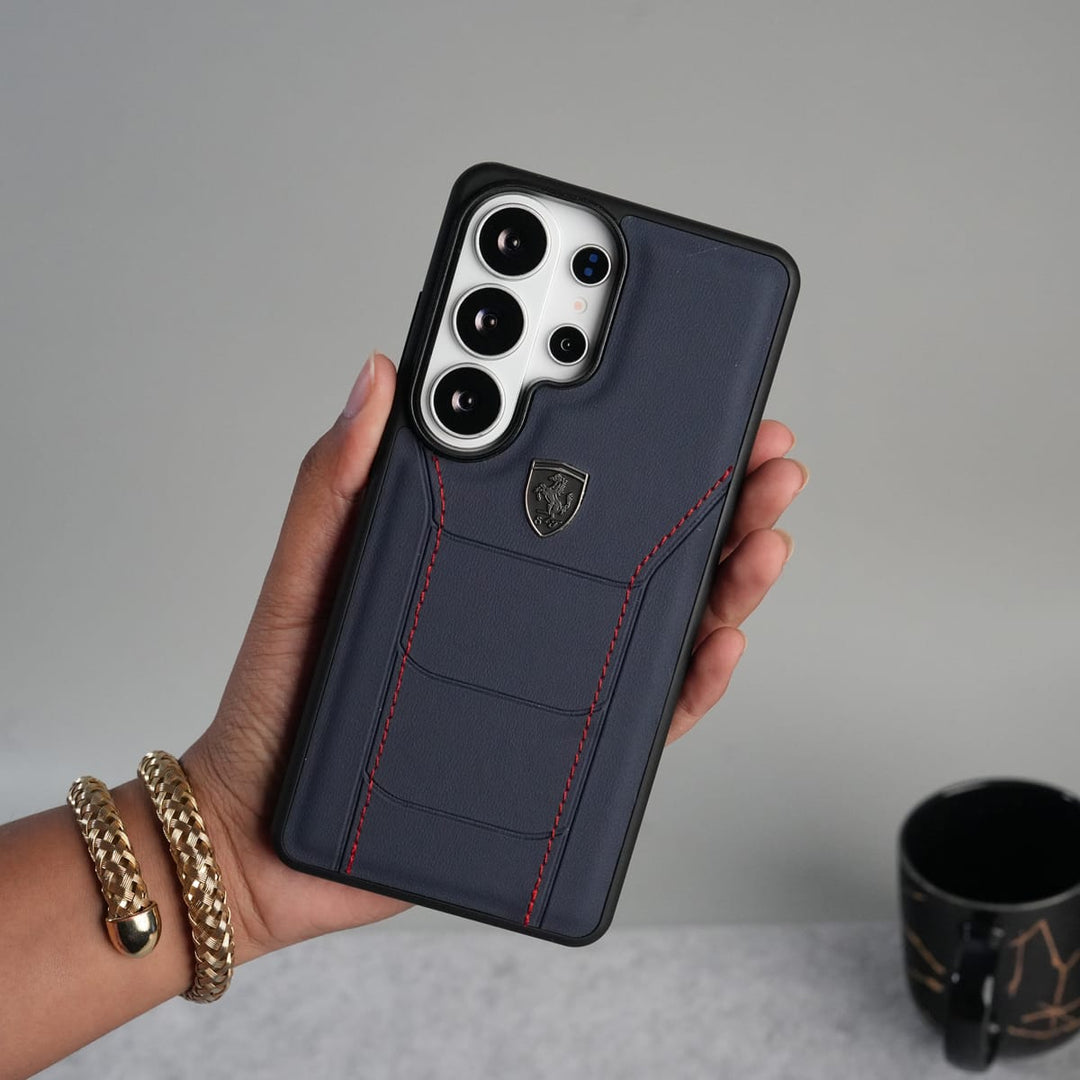 FRATO Samsung S26U Samsung Galaxy S26 Ultra FR Stitched PU Leather Case Cover (Blue)