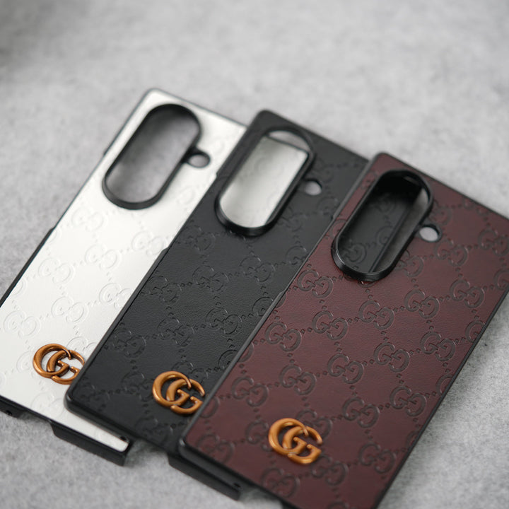 Samsung Galaxy Z fold 7 Luxury GG Fashion Leather Brand Case Cover