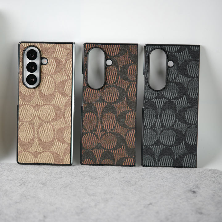 Samsung Galaxy Z Fold 7 Luxury CC Brand PU Leather Design Case Cover