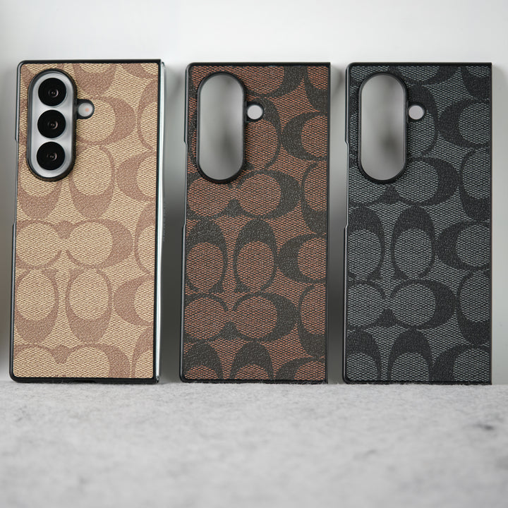 Samsung Galaxy Z Fold 7 Luxury CC Brand PU Leather Design Case Cover