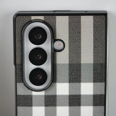 Samsung Galaxy Z Fold 7 Checks Leather Case Cover