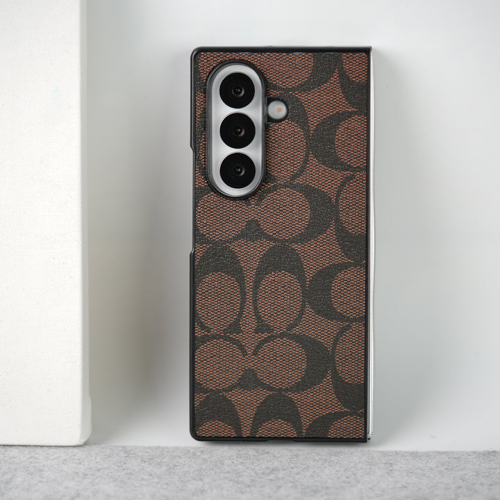 Samsung Galaxy Z Fold 7 Luxury CC Brand PU Leather Design Case Cover