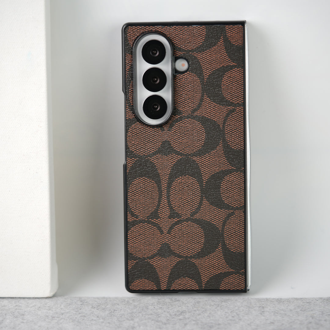 Samsung Galaxy Z Fold 7 Luxury CC Brand PU Leather Design Case Cover