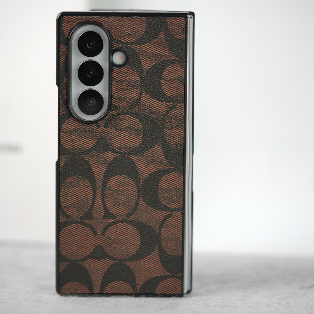 Samsung Galaxy Z Fold 7 Luxury CC Brand PU Leather Design Case Cover