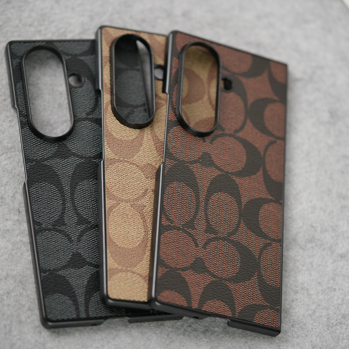 Samsung Galaxy Z Fold 8 Ultra Luxury CC Brand PU Leather Design Case Cover