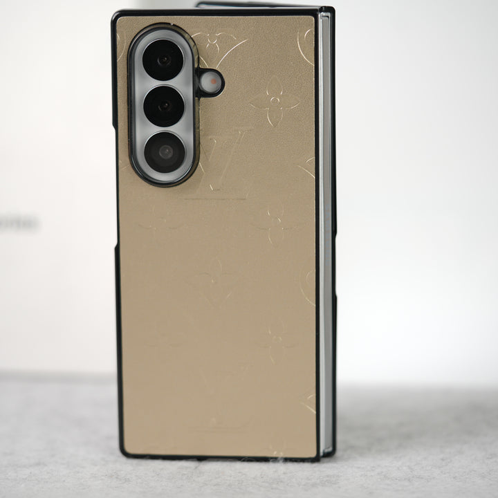 Samsung Galaxy Z Fold 7 Luxury PU Leather Fashion Brand Case Cover