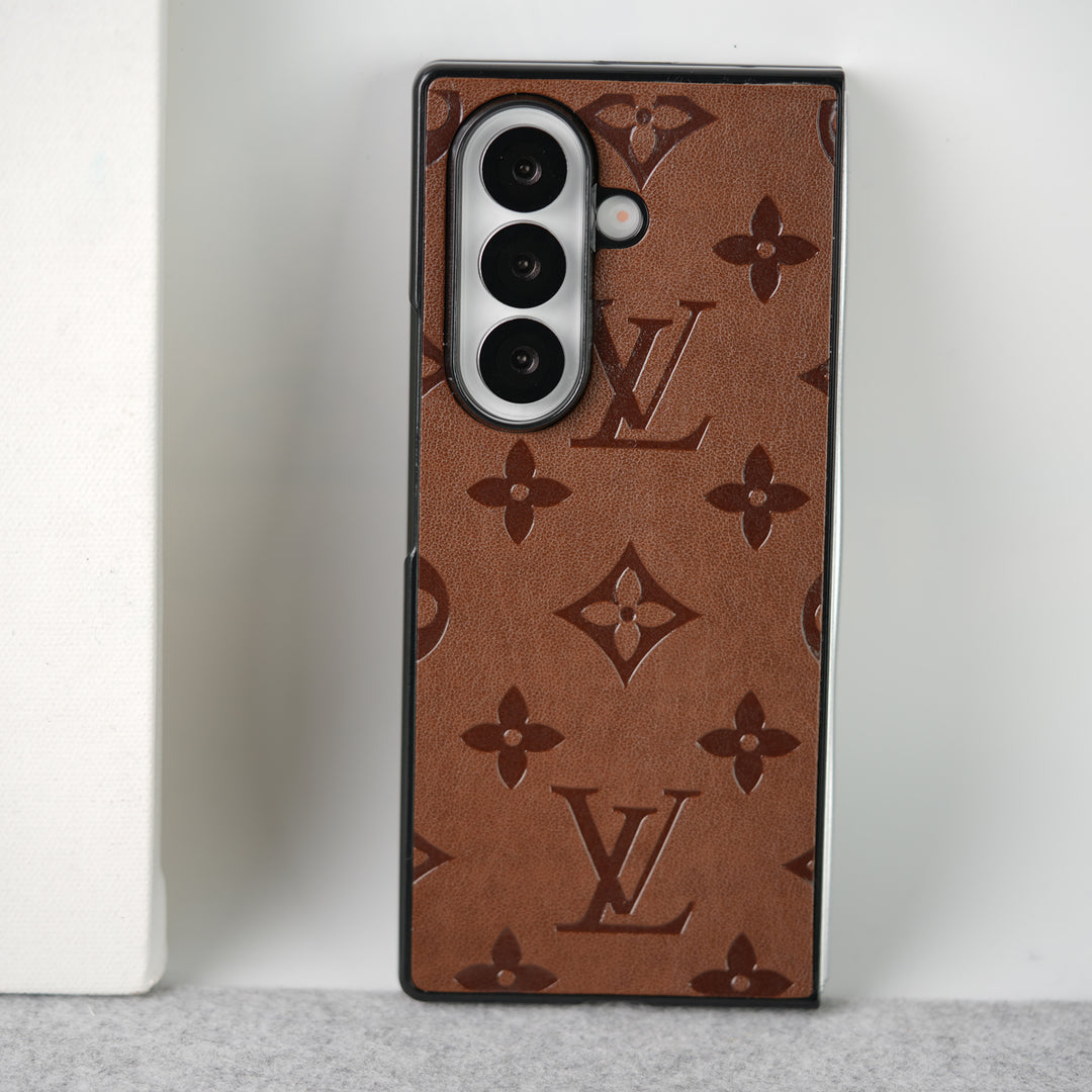 Samsung Galaxy Z Fold 7 Luxury PU Leather Fashion Brand Case Cover