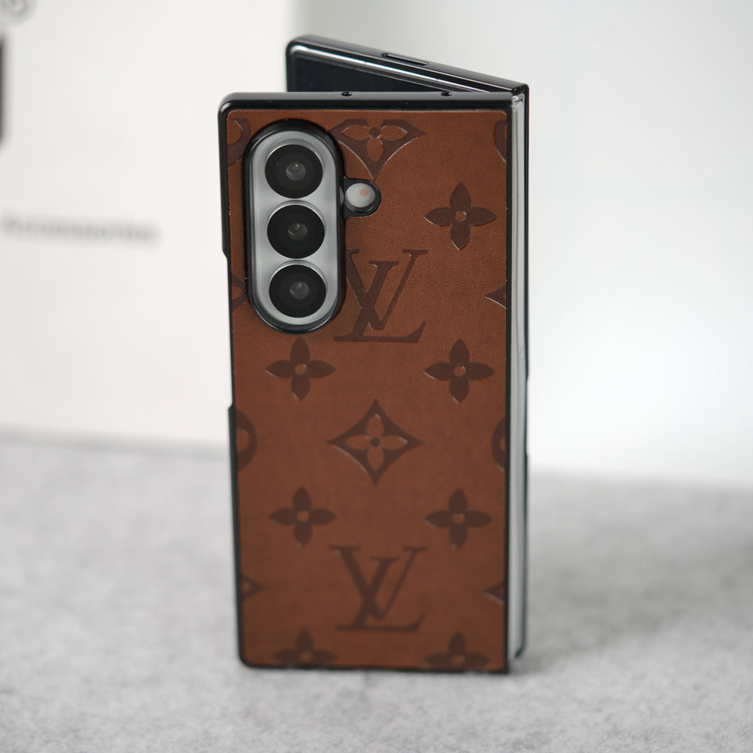 Samsung Galaxy Z Fold 7 Luxury PU Leather Fashion Brand Case Cover