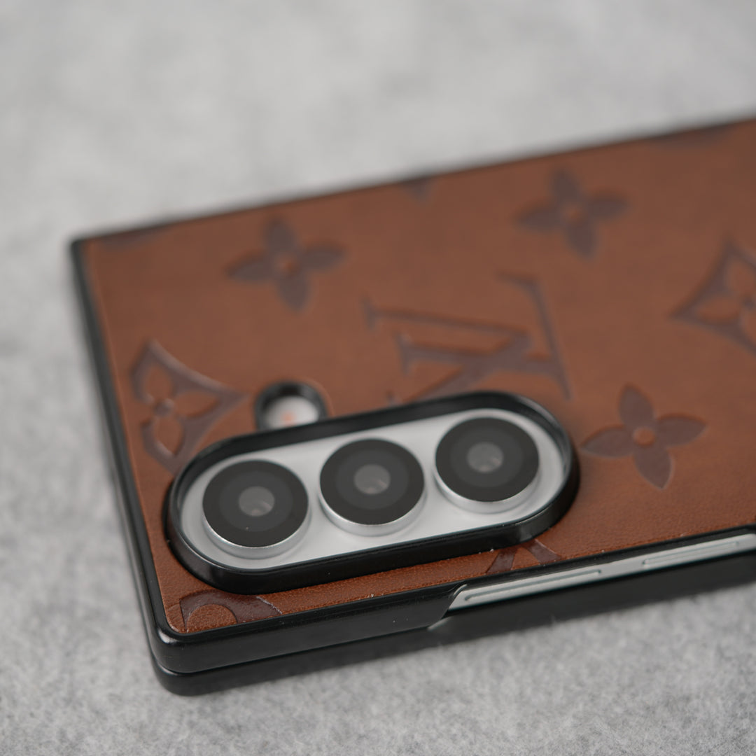 Samsung Galaxy Z Fold 7 Luxury PU Leather Fashion Brand Case Cover