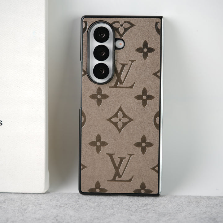 Samsung Galaxy Z Fold 7 Luxury PU Leather Fashion Brand Case Cover