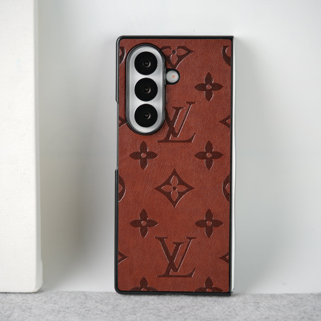 Samsung Galaxy Z Fold 7 Luxury PU Leather Fashion Brand Case Cover