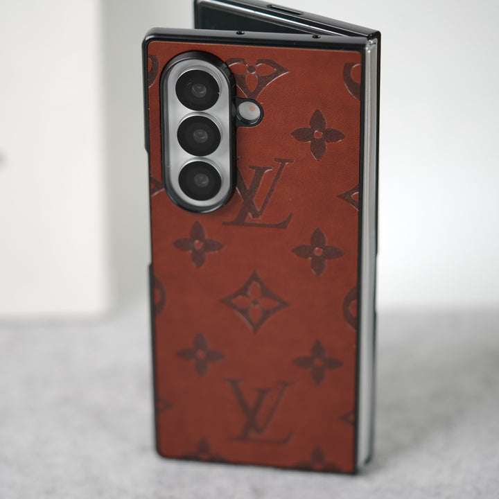 Samsung Galaxy Z Fold 7 Luxury PU Leather Fashion Brand Case Cover