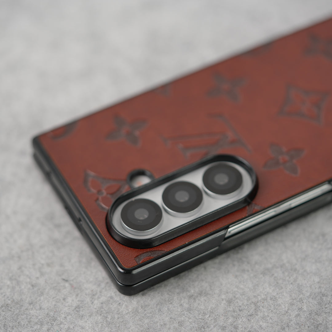 Samsung Galaxy Z Fold 7 Luxury PU Leather Fashion Brand Case Cover