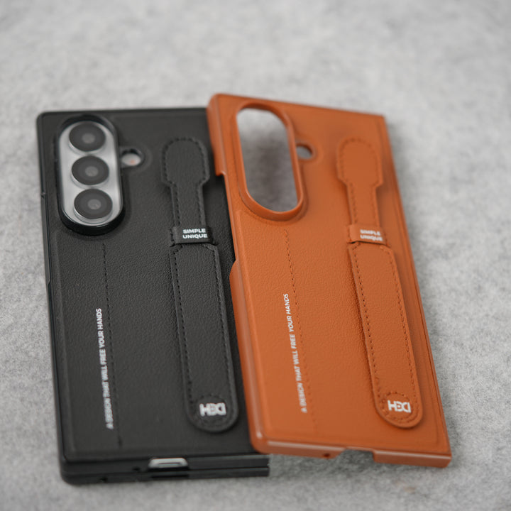 Samsung Galaxy Z Fold 7 PU Leather Grip Holder Case Cover