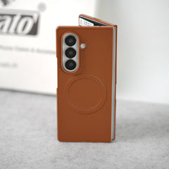 Samsung Galaxy Z Fold 7 PU Leather Strong Magnetic Ring Cover