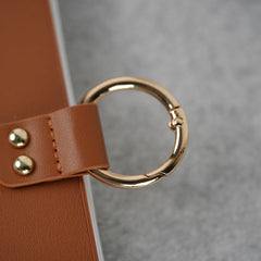 Samsung Galaxy Z Fold 7 Matte Finish PU Leather Case Cover With Metal Ring Holder