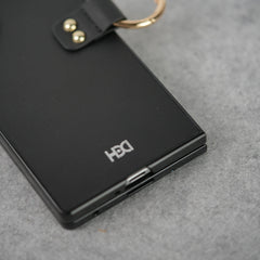 Samsung Galaxy Z Fold 7 Matte Finish PU Leather Case Cover With Metal Ring Holder