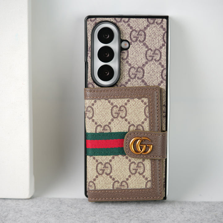 Samsung Galaxy Z Fold 7 Luxury GG Fashion Leather Brand Case Cover