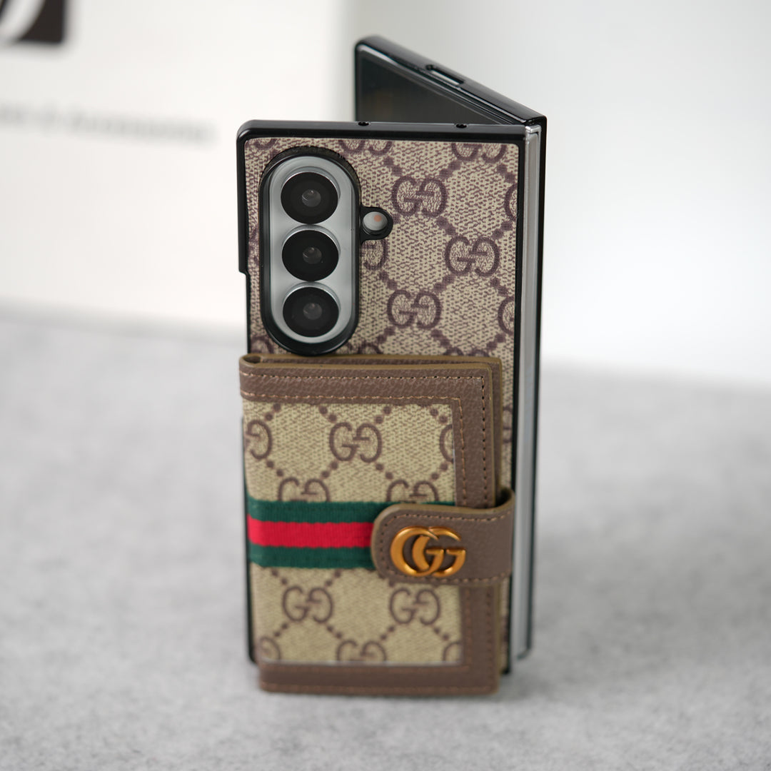 Samsung Galaxy Z Fold 7 Luxury GG Fashion Leather Brand Case Cover