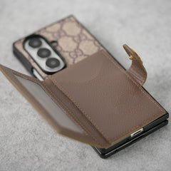 Samsung Galaxy Z Fold 7 Luxury GG Fashion Leather Brand Case Cover