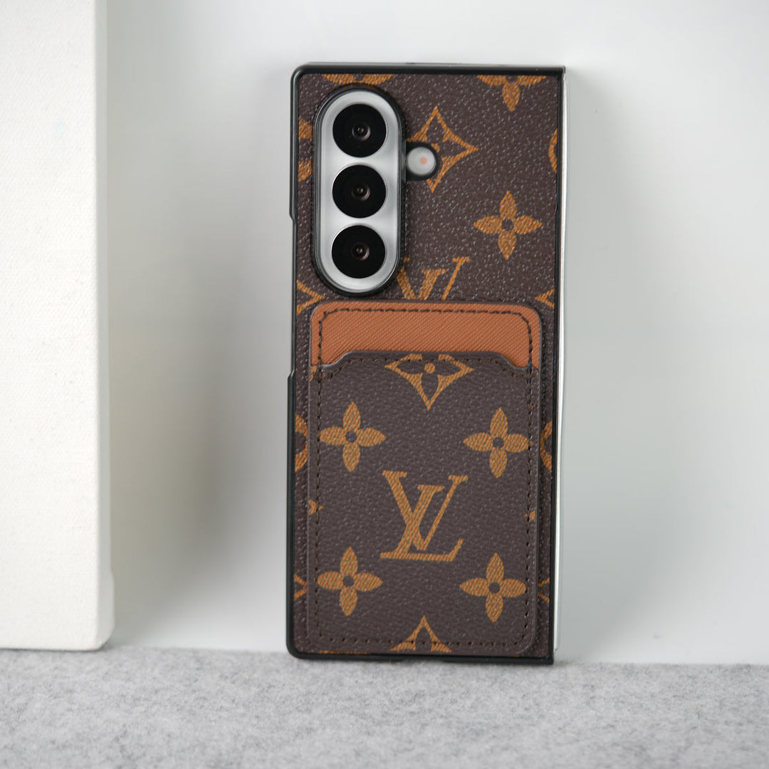 Samsung Galaxy Z Fold 7 Luxury Brand Leather Card Holder Case Cover