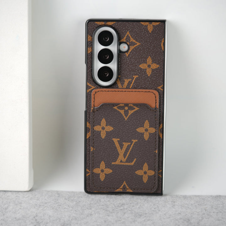 Samsung Galaxy Z Fold 7 Luxury Brand Leather Card Holder Case Cover